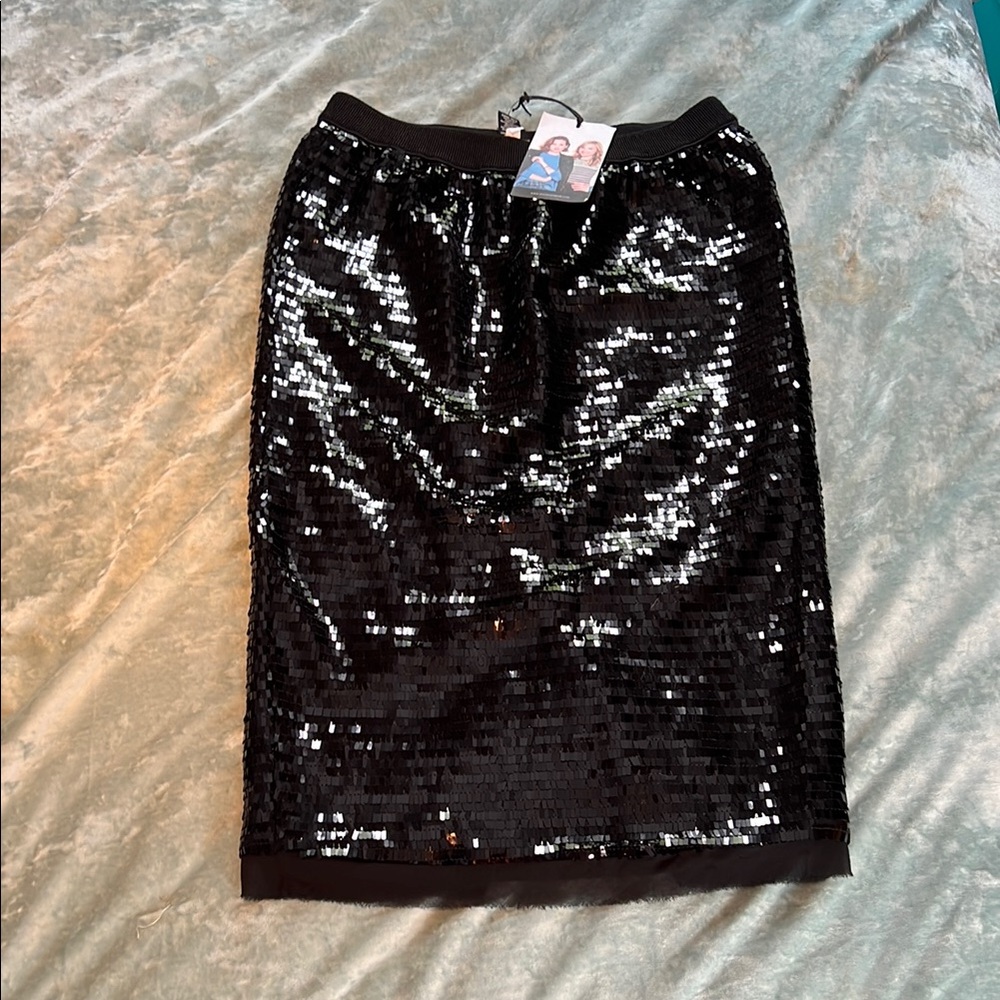Who What Wear Black Sequin Pencil Skirt Cocktail